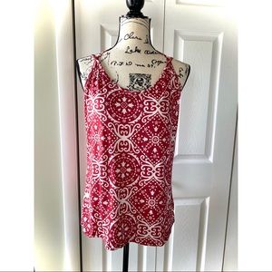 TOBI Sleeveless Low Back Red and White Top